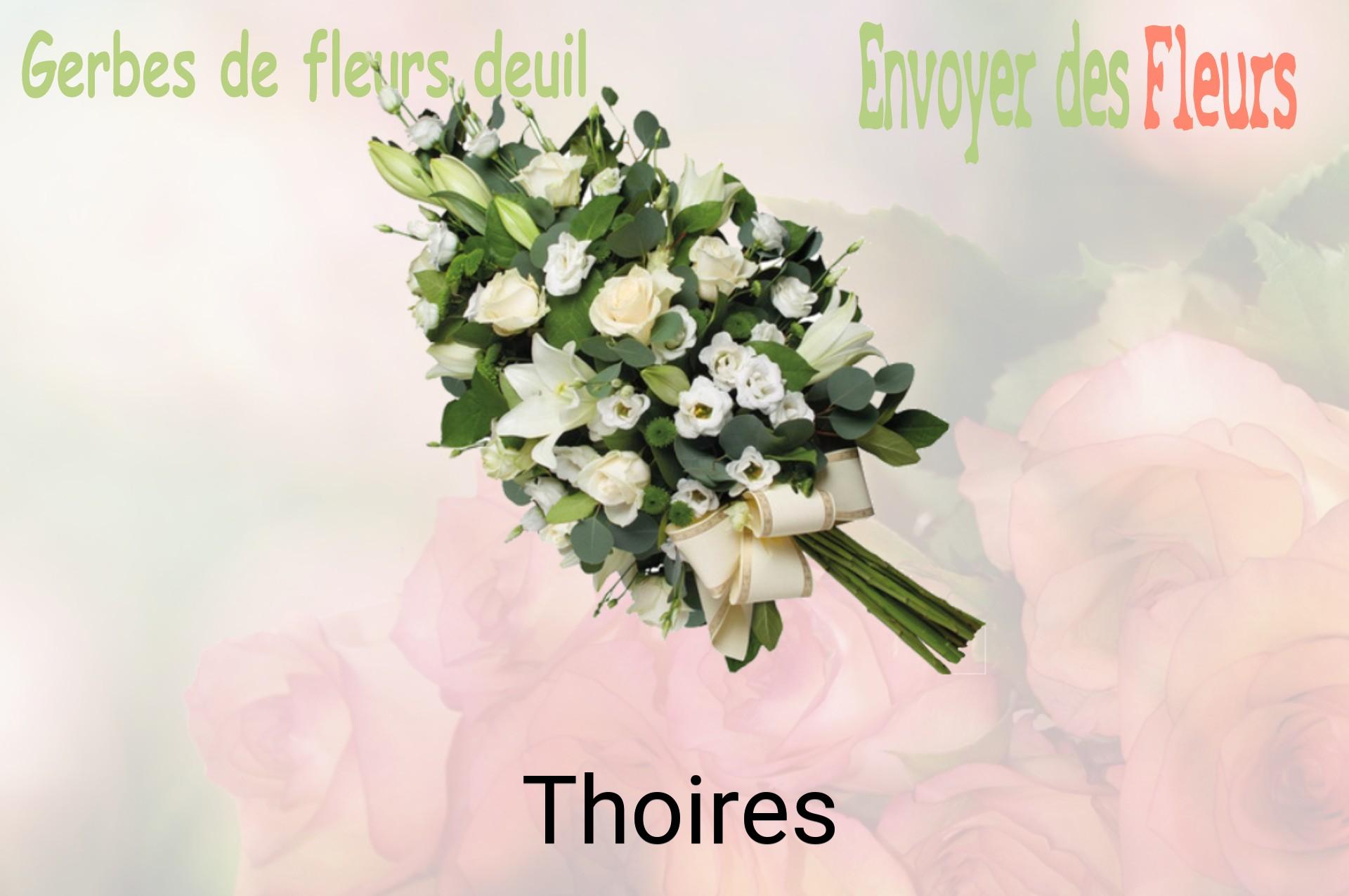Gerbe de fleurs de deuil livrée à Thoires